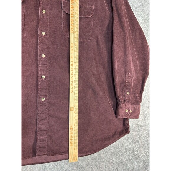 Roundtree & Yorke Outdoors Corduroy Button Down Shirt Men’s 3XLT Purple - Picture 5 of 8